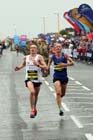 Sebastian Reinwand and Ian Hudspith finishing the BUPA Great North Run.